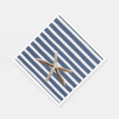Serviette En Papier Bleu marine et blanc Grandes étoiles de mer (Coin)