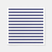 Serviette En Papier Bleu marine et rayures blanches pures (Devant)