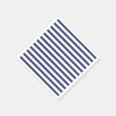 Serviette En Papier Bleu marine et rayures blanches pures (Coin)