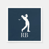 Serviette En Papier bleu marine Golf (Devant)