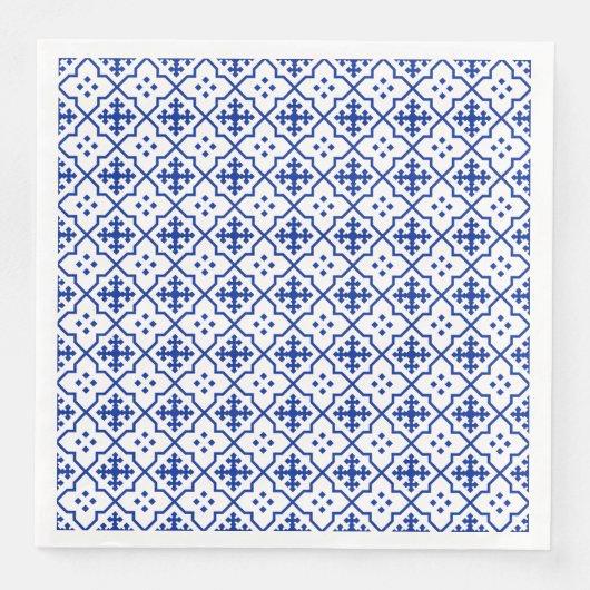 Serviette En Papier Bleu marocain (Devant)