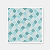 Serviette En Papier Bleu Marocain Trellis, Lattes, Quatrefoil (Devant)