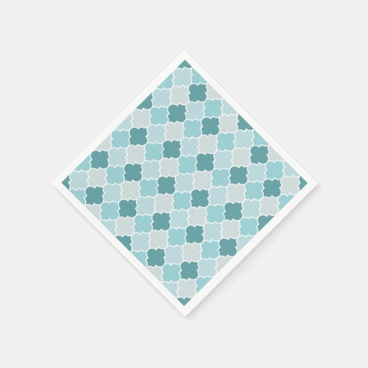 Serviette En Papier Bleu Marocain Trellis, Lattes, Quatrefoil (Coin)