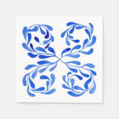 Serviette En Papier Bleu Méditerranée (Devant)