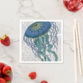 Serviette En Papier Bleu méduse (En situation)