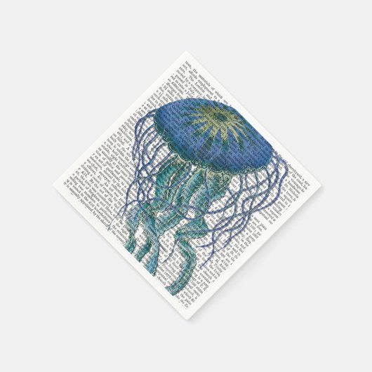 Serviette En Papier Bleu méduse (Coin)