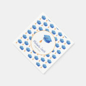 Serviette En Papier Bleu mignon Cap Graduation personnalisée (Coin)