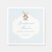 Serviette En Papier Bleu mignon ours en peluche bébé douche garçon Pap (Devant)