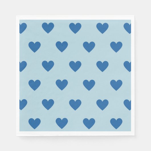 Serviette En Papier Bleu mignon simple Motif de coeur (Devant)