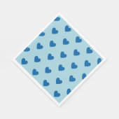 Serviette En Papier Bleu mignon simple Motif de coeur (Coin)