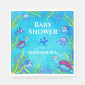 Serviette En Papier Bleu mignon sous le Baby shower Sea Boy (Devant)