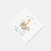 Serviette En Papier Bleu mignon Voler sur Giraffe Animal Plane Anniver (Coin)
