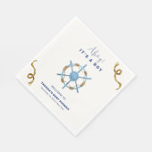 Serviette En Papier Bleu moderne Ahoy Nautical Boy Baby shower (Coin)