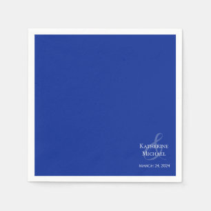 Serviette En Papier Bleu moderne et Mariage blanc-