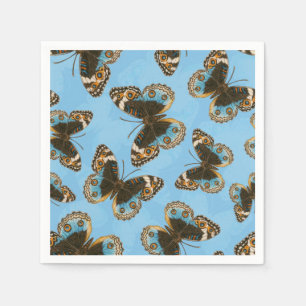 Serviette En Papier Bleu motif papillon Pansy