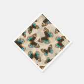 Serviette En Papier Bleu motif papillon Pansy sur blanc (Coin)