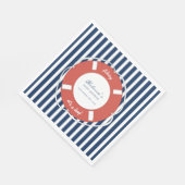 Serviette En Papier Bleu nautique Baby shower rayé garçon (Coin)