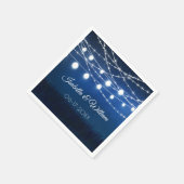 Serviette En Papier Bleu Night & Argent String Mariage (Coin)