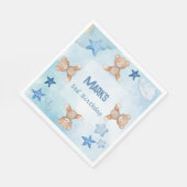 Serviette En Papier Bleu nounours mignon Anniversaire Napkin (Coin)