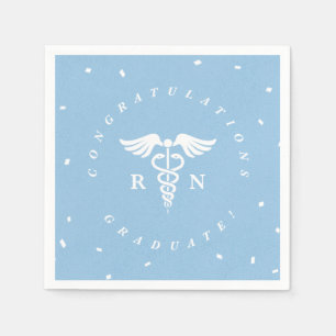 Serviette En Papier Bleu Nursing School Graduation Party Napkins