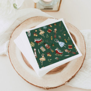 Serviette En Papier Bleu Nutcracker bleu or ballerine anniversaire de 