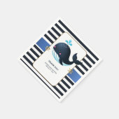 Serviette En Papier Bleu océanique sous la mer Baby shower de baleines (Coin)