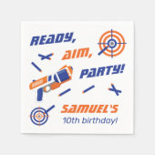 Serviette En Papier Bleu, Orange Dart War Anniversaire, N'Importe Quel (Devant)