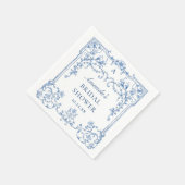 Serviette En Papier Bleu Ornate Grace Victorien Floral Fête des mariée (Coin)