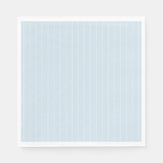 Serviette En Papier Bleu pâle et blanc Grille moderne Pin (Devant)