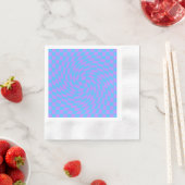 Serviette En Papier Bleu pâle & Lavande Wavavender À damiers Motif (En situation)