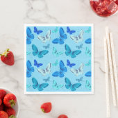 Serviette En Papier Bleu papillon (En situation)