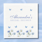 Serviette En Papier Bleu papillon Floral Fleur sauvage Fête des mariée