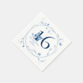 Serviette En Papier Bleu papillons & torchons doux 16 (Coin)