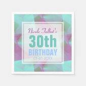 Serviette En Papier Bleu pastel Abstrait 30e Anniversaire Papier servi (Devant)