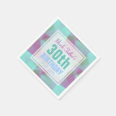 Serviette En Papier Bleu pastel Abstrait 30e Anniversaire Papier servi (Coin)