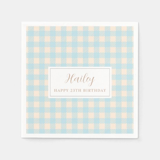 Serviette en papier bleu pastel classique simple  (Devant)