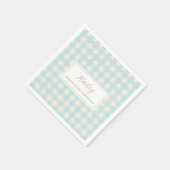 Serviette en papier bleu pastel classique simple  (Coin)