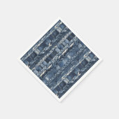 Serviette En Papier Bleu Perdu Et Tressé Jean Denim (Coin)