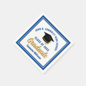 Serviette En Papier Bleu personnalisé Gold Graduate 2023 Graduation Pa (Coin)