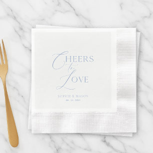Serviette En Papier Bleu Poussiéreux « À la santé de l'amour » Mariage