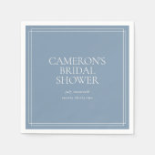 Serviette En Papier Bleu Poussiéreux | Mariage Classique (Devant)