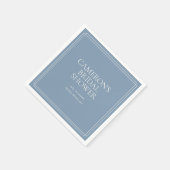 Serviette En Papier Bleu Poussiéreux | Mariage Classique (Coin)