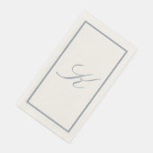 Serviette En Papier Bleu Poussiéreux Monogramme Initial Mariage Enterr (Coin)