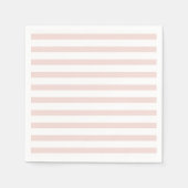Serviette En Papier Bleu rayé rose blanc rayures horizontales chic (Devant)