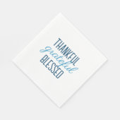 Serviette En Papier Bleu Reconnaissant Grateful Bénie (Coin)