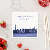 Serviette En Papier Bleu Regarder NYC Skyline Silhouette, ESB #1 (En situation)