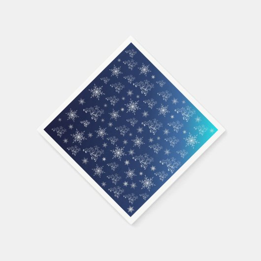 Serviette En Papier bleu, rennes, étoile, étoiles, flocon de neige, no (Coin)