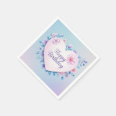 Serviette En Papier Bleu rose anniversaire luxueux élégant extravagant (Coin)