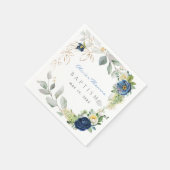 Serviette En Papier Bleu Rose Baptême garçon serviettes (Coin)
