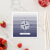 Serviette En Papier Bleu Rose de boussole (En situation)